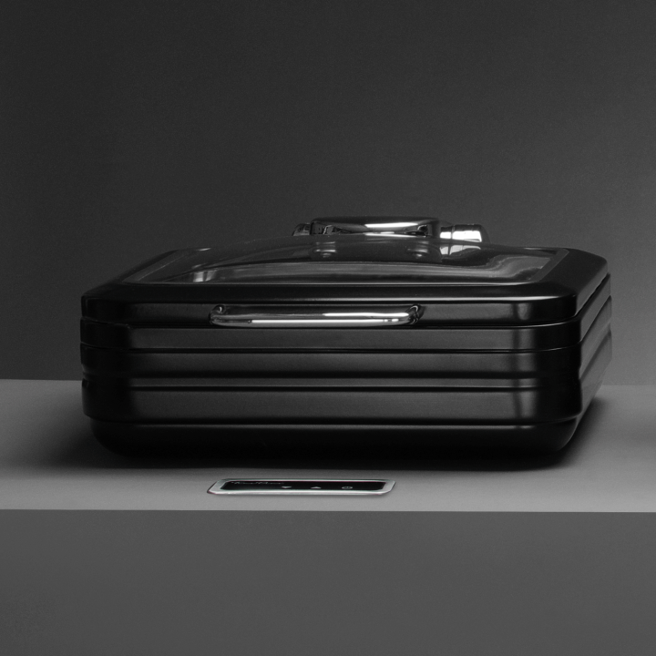 Podgrzewacz indukcyjny ze szklaną pokrywą De Luxe Black, GN 2/3