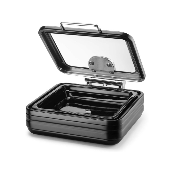 Podgrzewacz indukcyjny ze szklaną pokrywą De Luxe Black, GN 2/3