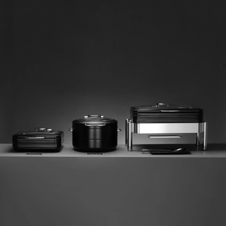 Podgrzewacz indukcyjny okrągły ze szklaną pokrywą De Luxe Black, 9l