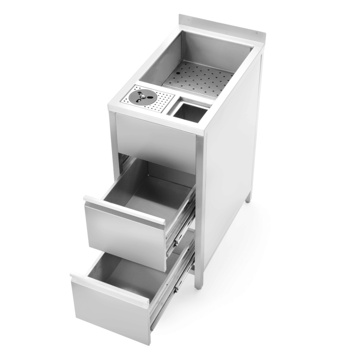 Moduł pomocniczy Boston Caddy do mycia i przechowywania z basenem lodowym Oxygen, 400x650x(h)900mm