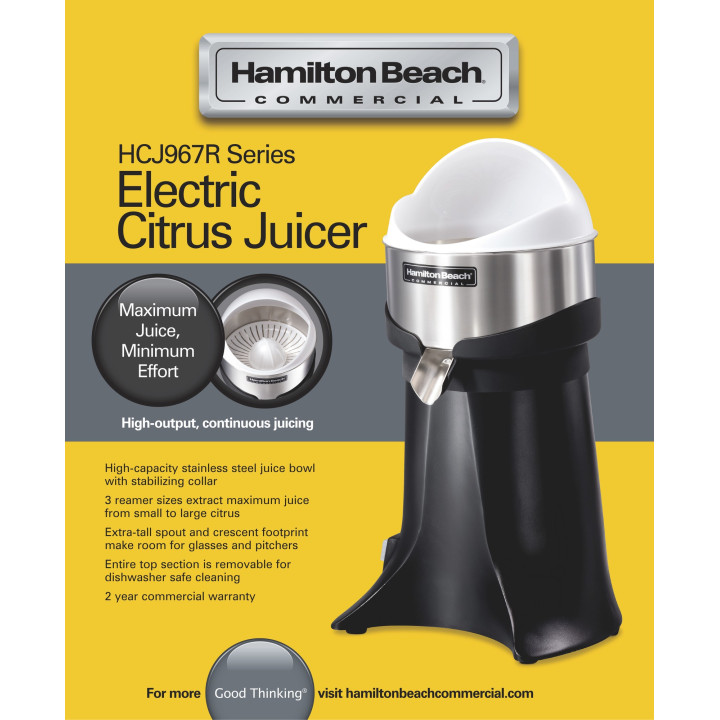 Elektryczna wyciskarka do cytrusów dla gastronomii HCJ967R-CE, Hamilton Beach Commercial