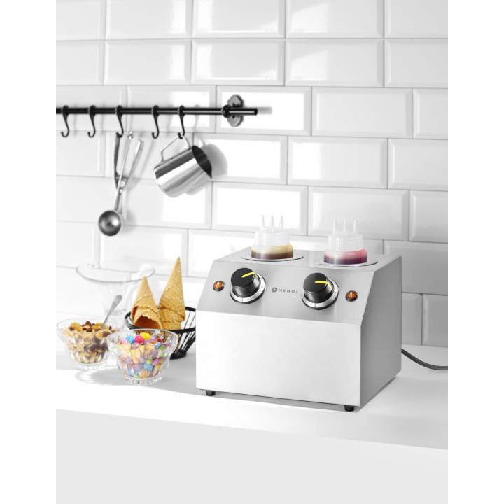 Podgrzewacz do sosów podwójny, HENDI, 1,3L, 220-240V/400W, 270x223x(H)282mm