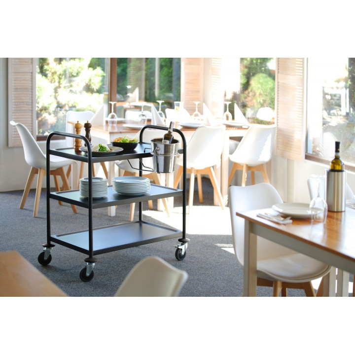 Wózek do serwowania czarny, matowy, HENDI, 905x585x(H)945mm