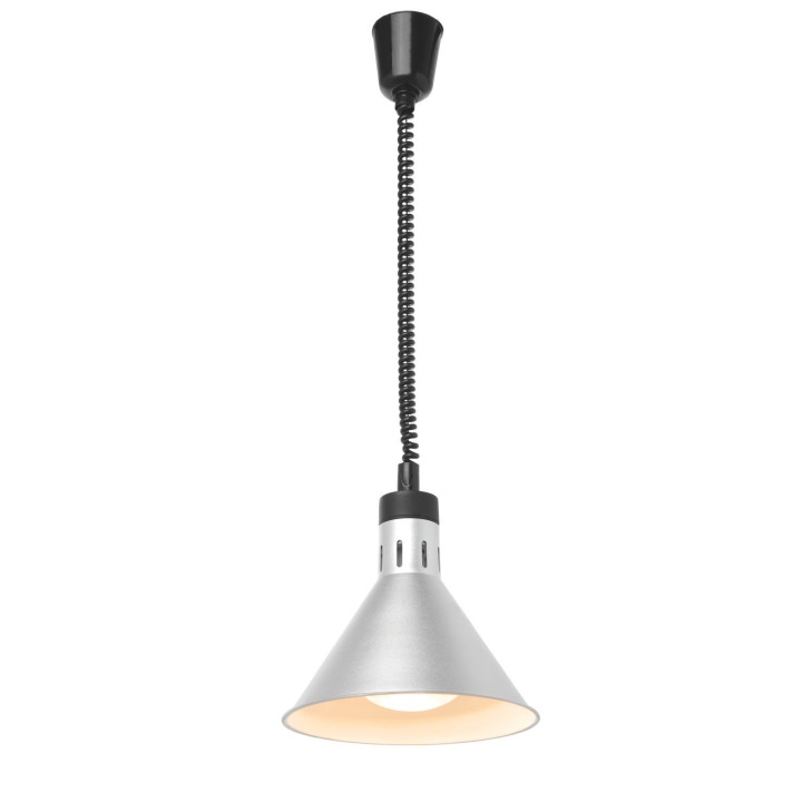 Lampa do podgrzewania potraw wisząca, stożkowa, HENDI, srebrny, 230V/250W, ⌀275x(H)250mm
