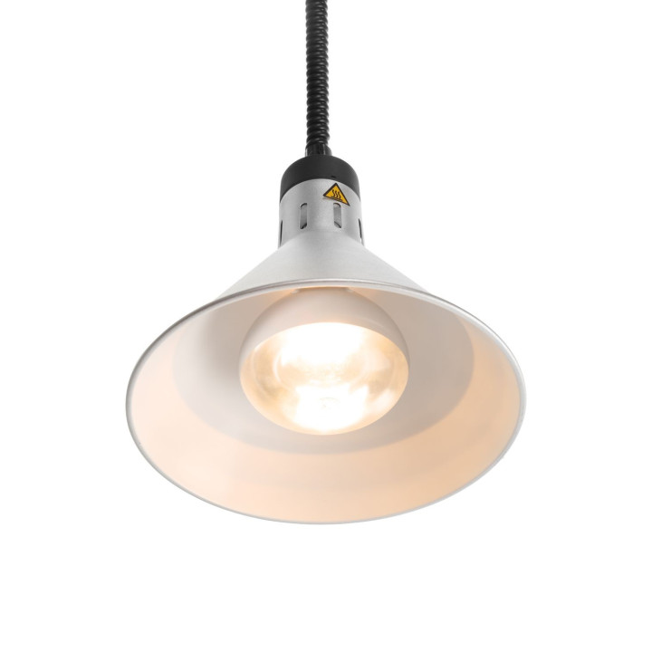 Lampa do podgrzewania potraw wisząca, stożkowa, HENDI, srebrny, 230V/250W, ⌀275x(H)250mm