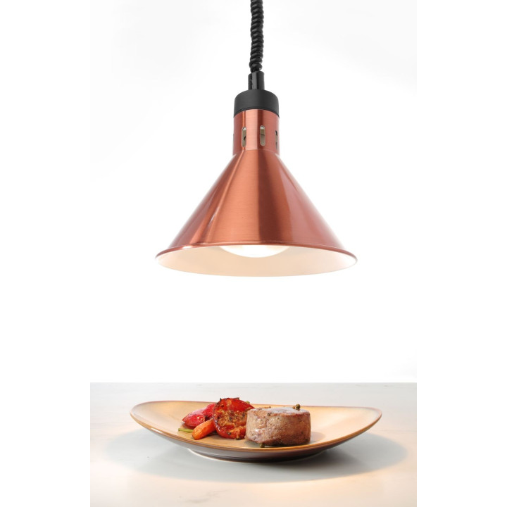Lampa do podgrzewania potraw wisząca, stożkowa, HENDI, miedziany, 230V/250W, ⌀275x(H)250mm