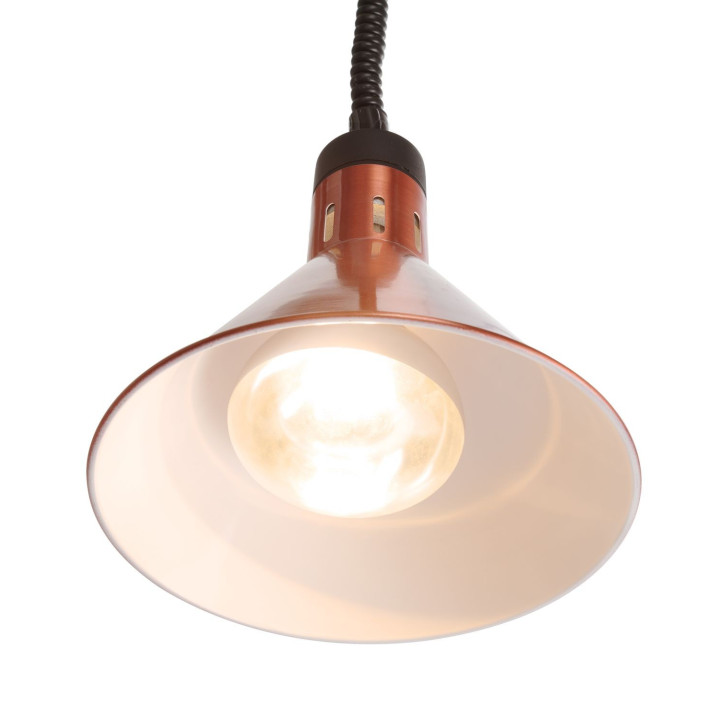 Lampa do podgrzewania potraw wisząca, stożkowa, HENDI, miedziany, 230V/250W, ⌀275x(H)250mm