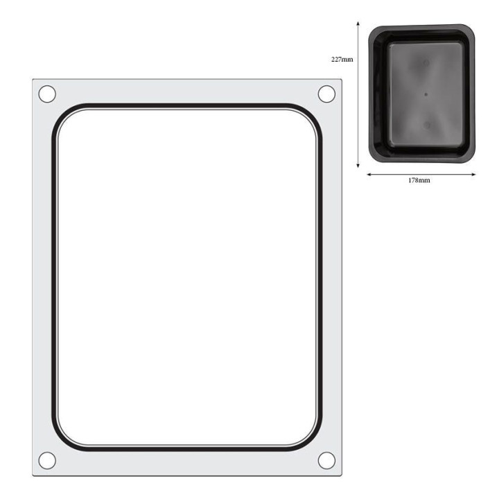 Matryca do zgrzewarki, HENDI, pojemnik 227x178 mm