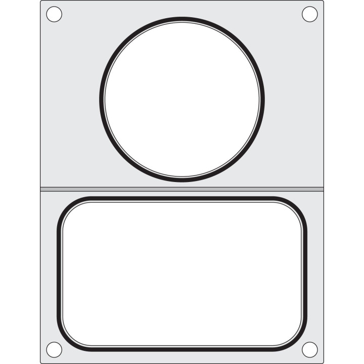 Matryca do zgrzewarki, HENDI, 2 pojemniki: 1x 178x113 mm + 1x ø115 mm