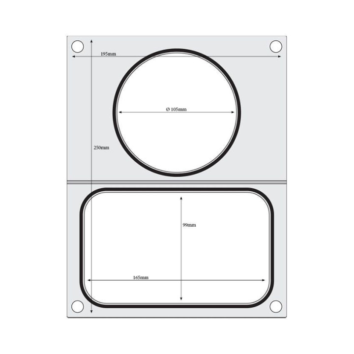 Matryca do zgrzewarki, HENDI, 2 pojemniki: 1x 178x113 mm + 1x ø115 mm