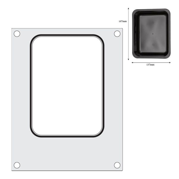 Matryca do zgrzewarki, HENDI, pojemnik 187x137 mm