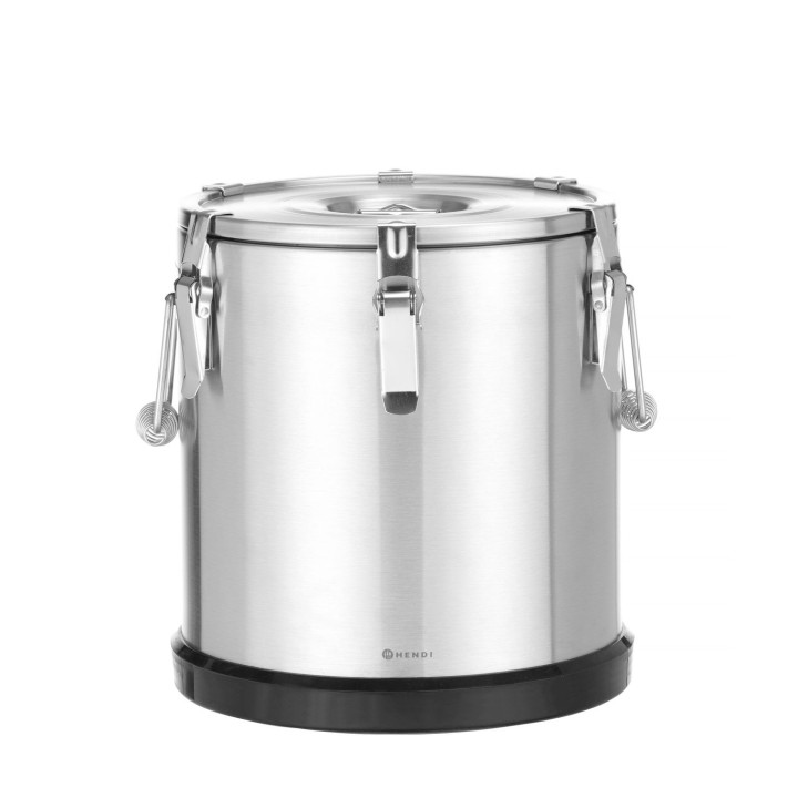 Termos ze stali nierdzewnej do transportu żywności, HENDI, Kitchen Line, 22 l, 22L, srebrny, ⌀330x(H)370mm