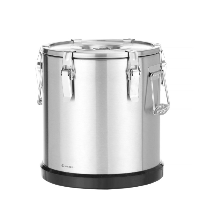 Termos ze stali nierdzewnej do transportu żywności, HENDI, Kitchen Line, 22 l, 22L, srebrny, ⌀330x(H)370mm