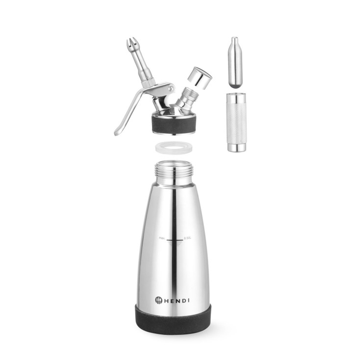 Termo syfon do ciepłych i zimnych sosów, HENDI, 0,5L, ⌀95x(H)275mm