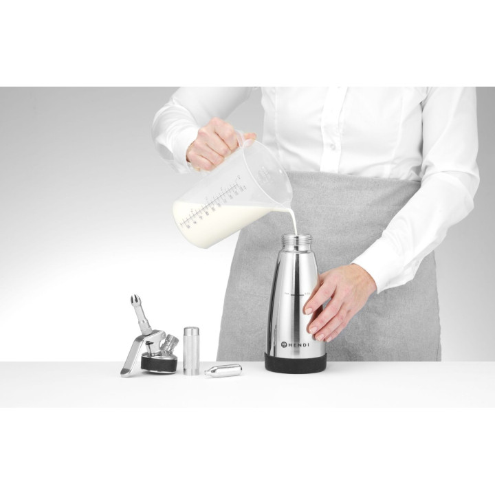 Termo syfon do ciepłych i zimnych sosów, HENDI, 0,5L, ⌀95x(H)275mm