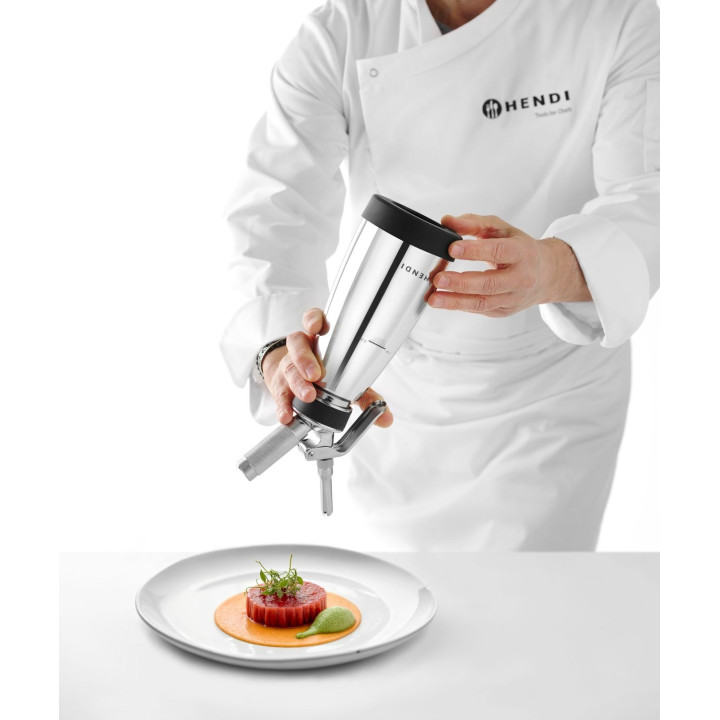 Termo syfon do ciepłych i zimnych sosów, HENDI, 0,5L, ⌀95x(H)275mm