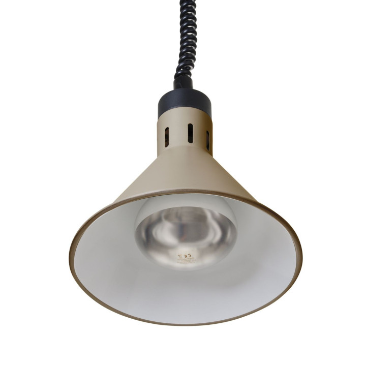 Lampa do podgrzewania potraw wisząca, stożkowa, HENDI, beżowy, 230V/250W, ⌀275x(H)250mm