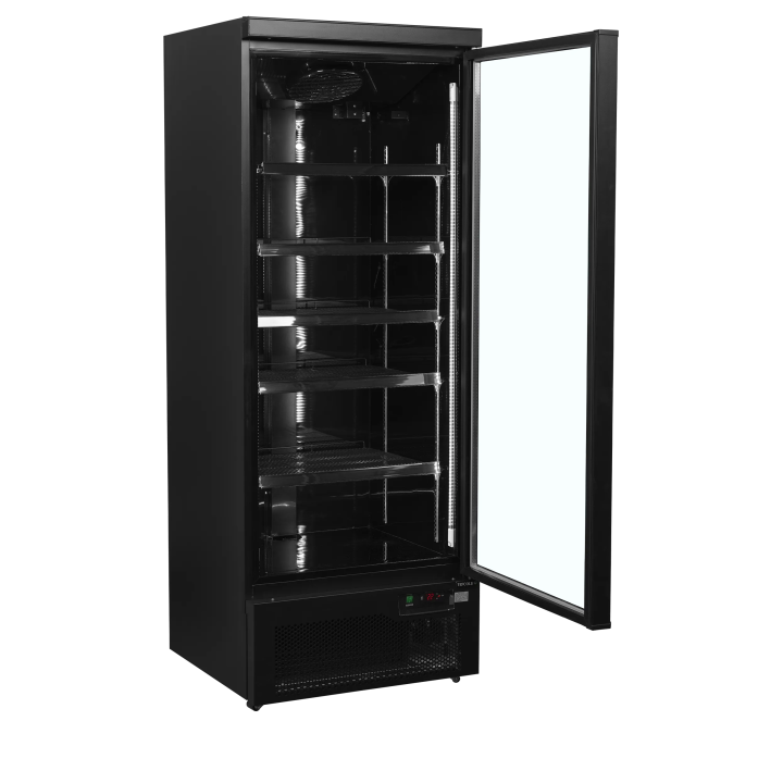 Czarna chłodziarka ekspozycyjna 614L Atom Maxi C1DBB