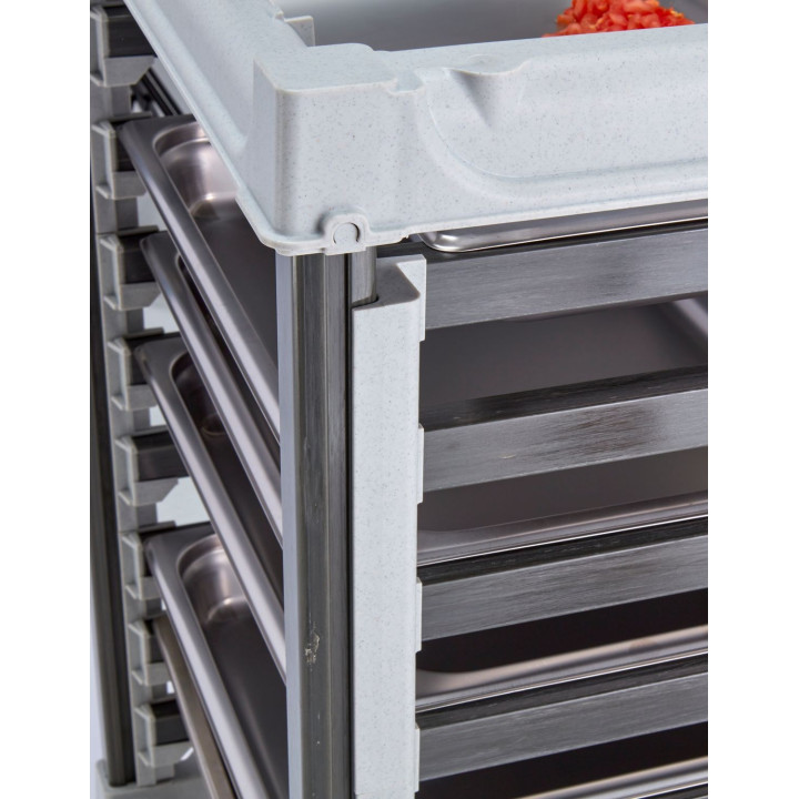 Wózek Camshelving do transportu pojemników, 9 × GN 1/1, Cambro, 730x438x(H)102mm