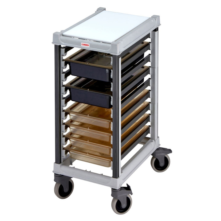 Wózek Camshelving do transportu pojemników, 9 × GN 1/1, Cambro, 730x438x(H)102mm