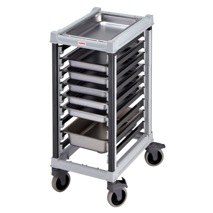 Wózek Camshelving do transportu pojemników, 9 × GN 1/1, Cambro, 730x438x(H)102mm