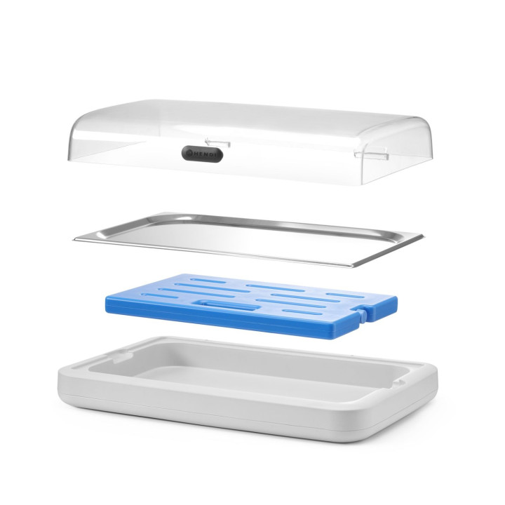 Witrynka chłodząca UNIQ, HENDI, designed by Robert Bronwasser, GN 1/1, biały, 593x389x(H)147mm, Prostokątny