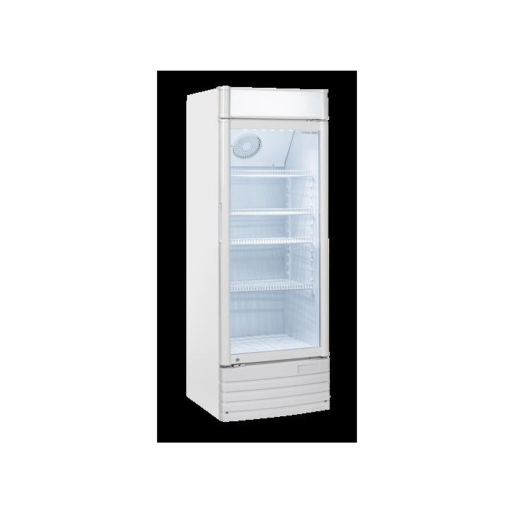 Chłodziarka na napoje Coolhead 1 drzwiowa z drzwiami szklanymi panel reklamowy 525x555x1635 Wariant podstawowy