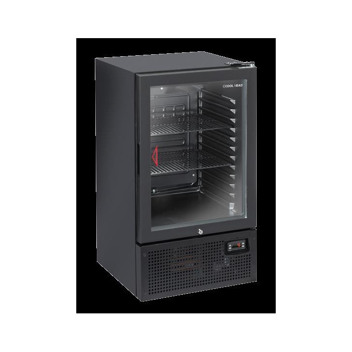 Chłodziarka na napoje Coolhead 1 drzwiowa z drzwiami szklanymi czarna 488x506x840 Wariant podstawowy