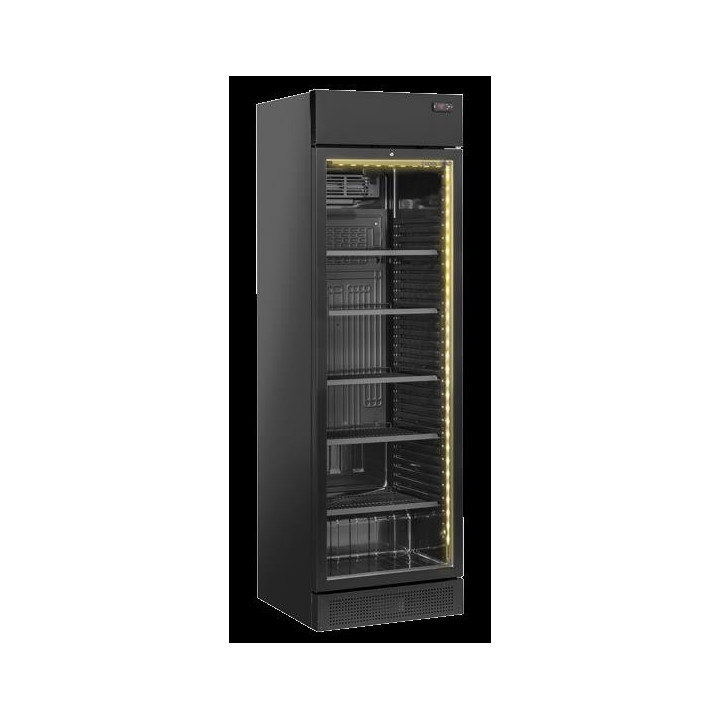 Chłodziarka na napoje Coolhead 1 drzwiowa z drzwiami szklanymi czarna 595x604x1980 Wariant podstawowy