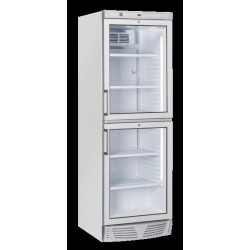 Chłodziarka na napoje Coolhead 1 drzwiowa z drzwiami szklanymi dzielonymi biała 595x670x1830 Wariant podstawowy