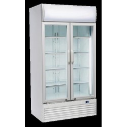 Chłodziarka na napoje Coolhead 2 drzwiowa z drzwiami szklanymi panel reklamowy 1000x730x2035 Wariant podstawowy