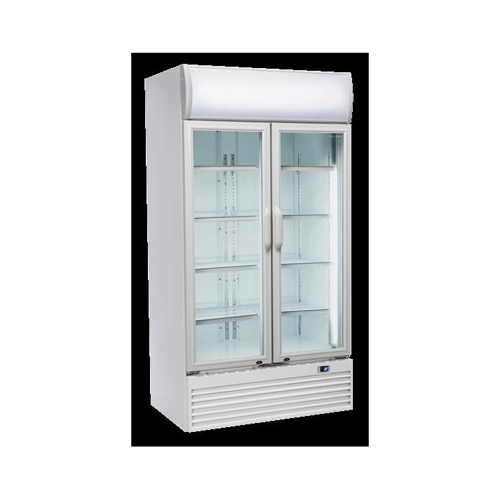 Chłodziarka na napoje Coolhead 2 drzwiowa z drzwiami szklanymi panel reklamowy 1000x730x2035 Wariant podstawowy