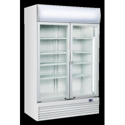 Chłodziarka na napoje Coolhead 2 drzwiowa z drzwiami szklanymi panel reklamowy 1200x730x2035 Wariant podstawowy