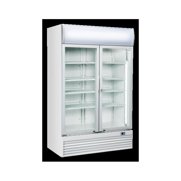 Chłodziarka na napoje Coolhead 2 drzwiowa z drzwiami szklanymi panel reklamowy 1200x730x2035 Wariant podstawowy