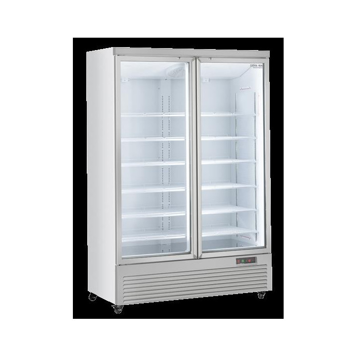 Chłodziarka na napoje Coolhead 2 drzwiowa z drzwiami szklanymi biała 1253x740x2040 Wariant podstawowy