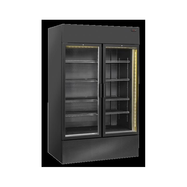 Chłodziarka na napoje Coolhead 2 drzwiowa z drzwiami szklanymi czarna 1200x770x2030 Wariant podstawowy