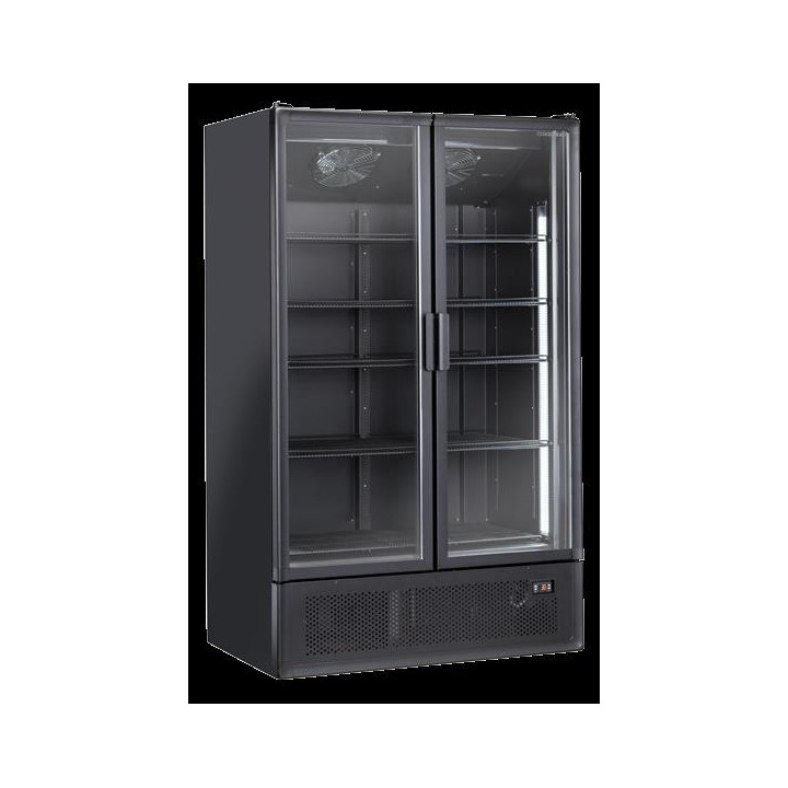Chłodziarka na napoje Coolhead 2 drzwiowa z drzwiami szklanymi czarna 1200x791x2035 Wariant podstawowy