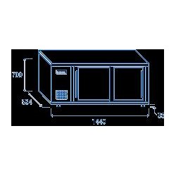 Witryna chłodnicza nablatowa samoobslugowa Coolhead top kwadratowy srebrna 300l Wariant podstawowy