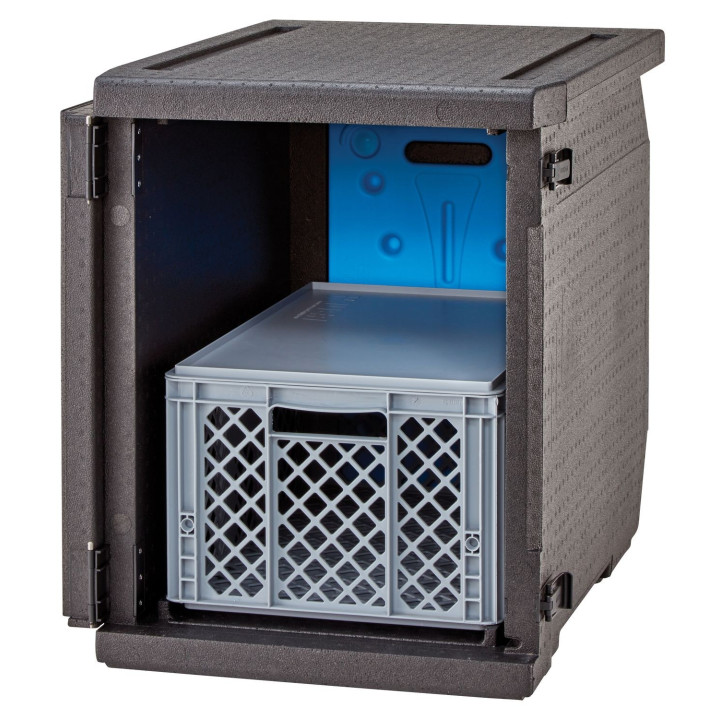Pojemnik termoizolacyjny Cam GoBox ładowany od przodu, na pojemniki 600x400 mm, bez prowadnic, Cambro, 155 l, bez prowadnic, 155