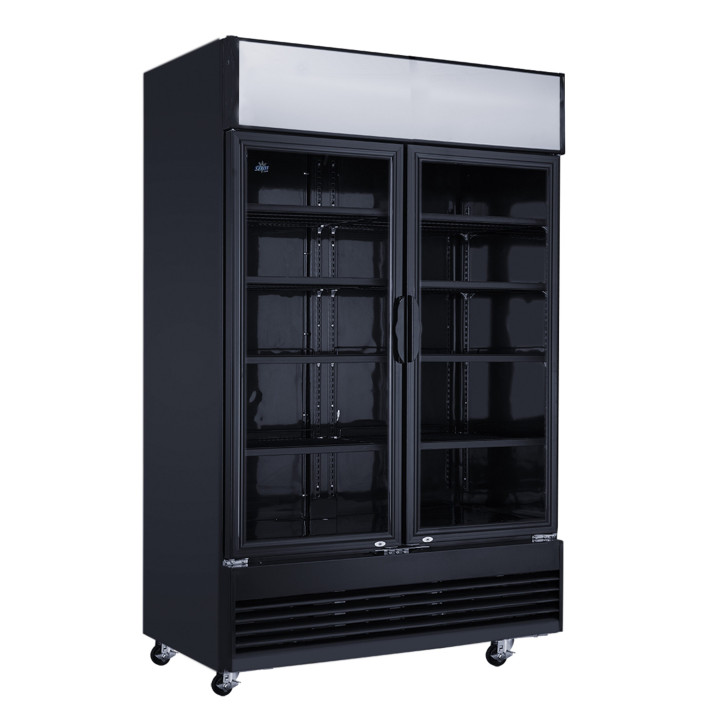 Witryna chłodnicza przeszklona czarna 800L LG 800 BLACK