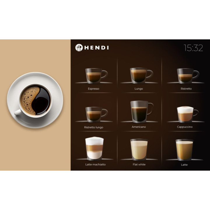 Automatyczny ekspres do kawy z ekranem dotykowym, HENDI, 230V/3000W, 390x544x(H)578mm