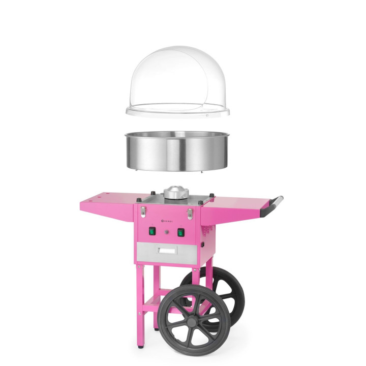 Urządzenie do waty cukrowej z wózkiem, HENDI, Pastelowy różowy, 220-240V/1130W, 948x520x(H)914mm