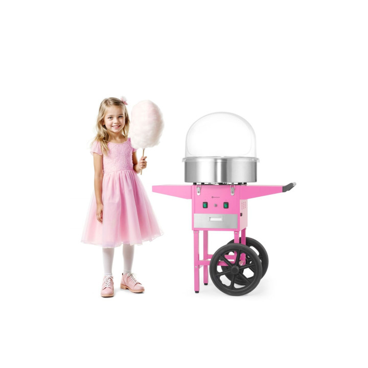 Urządzenie do waty cukrowej z wózkiem, HENDI, Pastelowy różowy, 220-240V/1130W, 948x520x(H)914mm