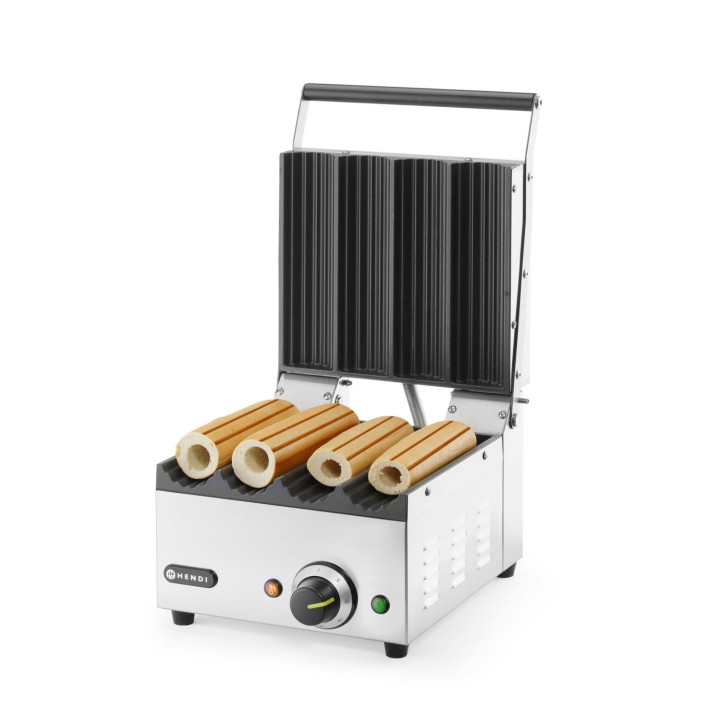 Grill kontaktowy Hot-Dog Panini, HENDI, 220-240V/1800W, 385x285x(H)254mm