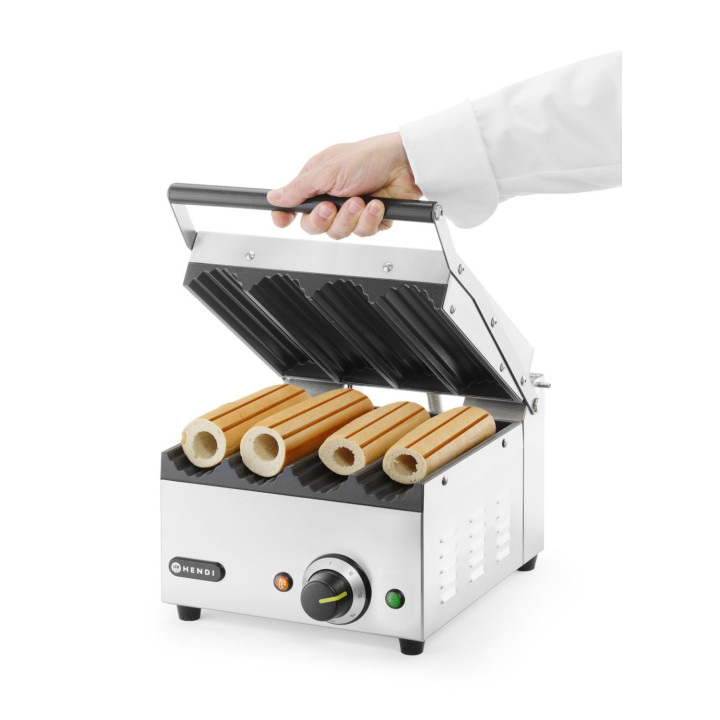 Grill kontaktowy Hot-Dog Panini, HENDI, 220-240V/1800W, 385x285x(H)254mm