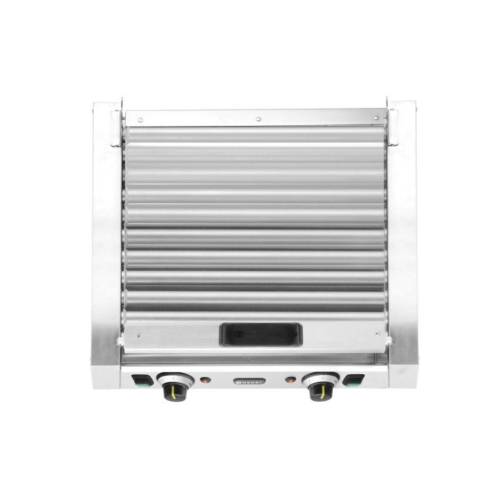 Podgrzewacz rolkowy do parówek dwustrefowy, z energooszczędną pokrywą, HENDI, 11 rolek, 220-240V/980W, 566x527x(H)259mm