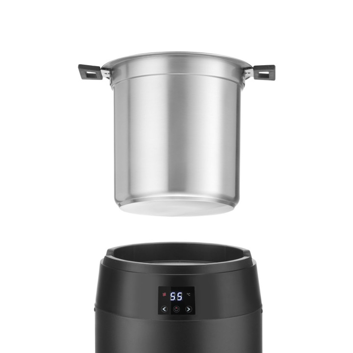 Kociołek do zupy Waterless, 10l, HENDI, 10L, czarny, 220-240V/450W, ⌀330x(H)398mm