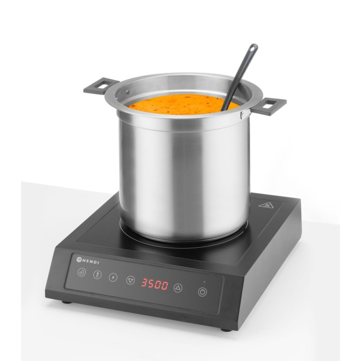 Kociołek do zupy Waterless, 10l, HENDI, 10L, czarny, 220-240V/450W, ⌀330x(H)398mm