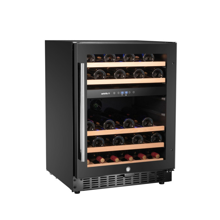 Lodówka do wina, 2-strefowa, 46 butelki, Arktic, czarny, 570x595x(H)820mm