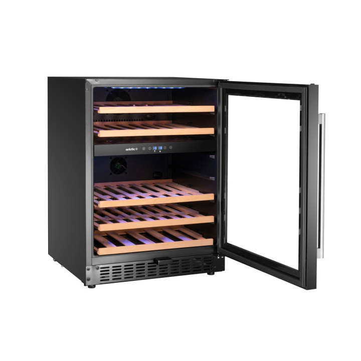 Lodówka do wina, 2-strefowa, 46 butelki, Arktic, czarny, 570x595x(H)820mm